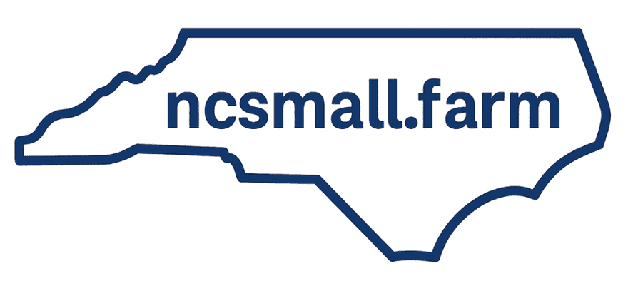 North Carolina Small Farm Logo North Carolina Small Farm logo with outline of North Carolina state and website text.